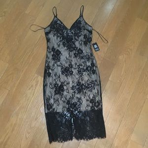 Express hot 🔥little black glitter & lace dress